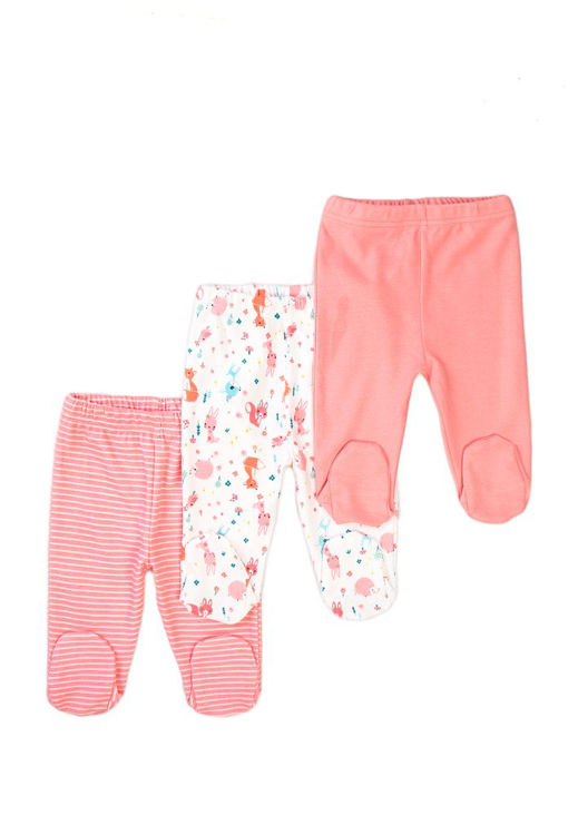 Picture of ROBBIN14- 3 PACK BABY FOOTIE BABY LEGGINGS IN THERMAL COTTON